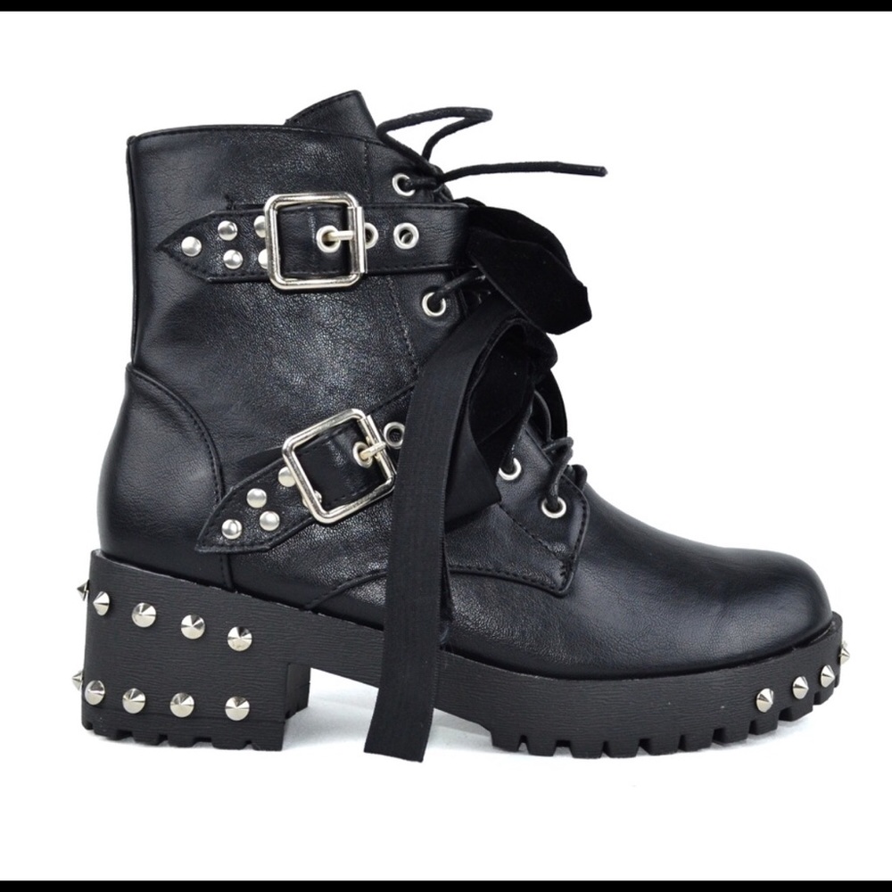 Black Motorcycle Boots w/ accents